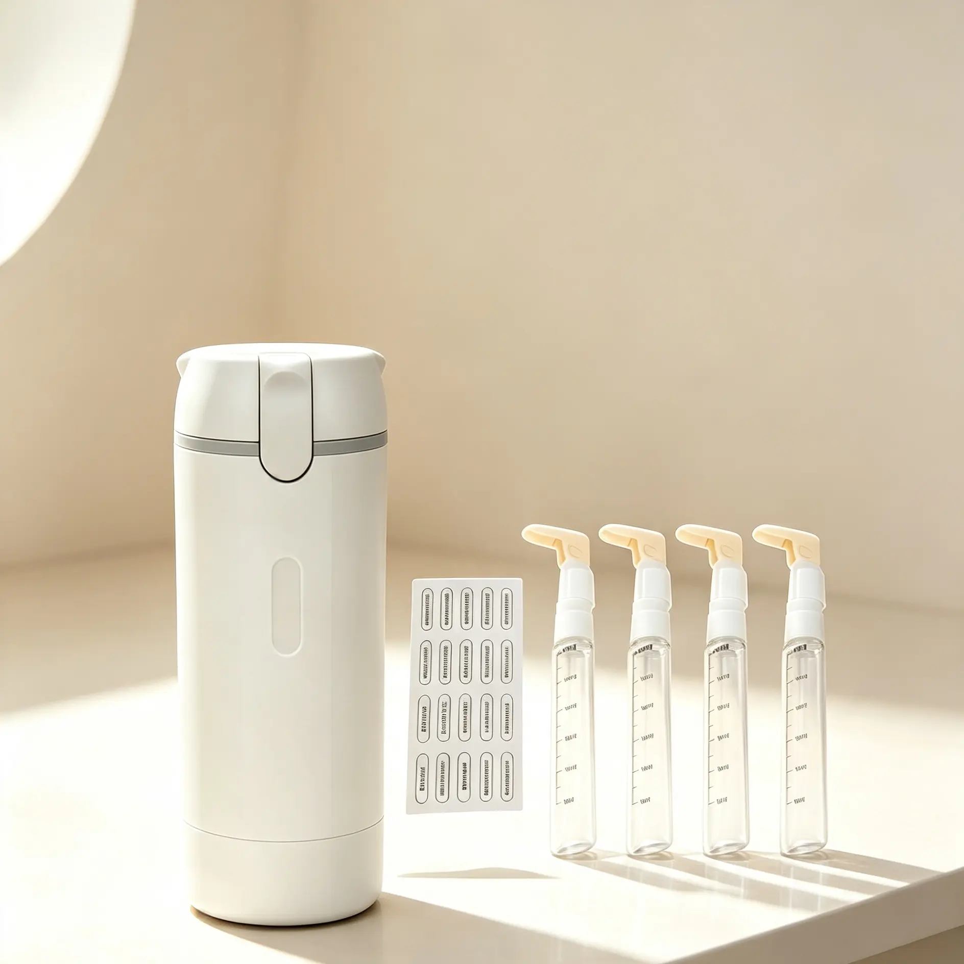 4 In 1 Travel Dispenser, 30ML Press To Dispense Leak Proof Travel Bottles for Toiletries, Portable Refillable Containers with Waterproof Labels for Shampoo Lotion and Skincare, Carry-On Friendly TSA Approved.mother day