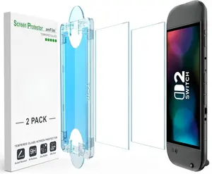 amFilm Auto-Alignment OneTouch for Nintendo Switch 2 Screen Protector [7.9''] 2025 Tempered Glass, Accessories, 30 seconds Installation, Bubble Free, Anti-Scratch, Touch Sensitive, Ultra-Clear [2Pack]