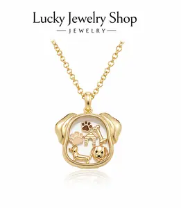 Dog Paw Necklace for Women, Gold Puppy Pendant Necklace, Cute Pet Lover Jewelry Gift, Animal Memorial Necklace