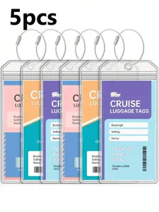 Essential Cruise Luggage Tag Set, Transparent Universal Luggage Tags for All Cruise Lines, Travel Backpacks, Suitcases, School Supplies, Camping Accessories