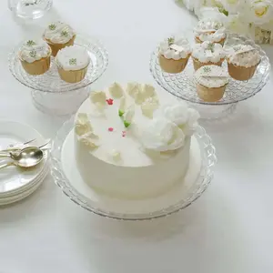 Set of 3 Plastic Cupcake Stands 8", 10", 12"