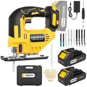 DODOWIN Cordless Jig Saw 21V, Electric Jigsaw Tool with Battery, 2900RPM Variable Speed for Wood Cutting, 3 Orbital Settings for Straight/Curve Cutting