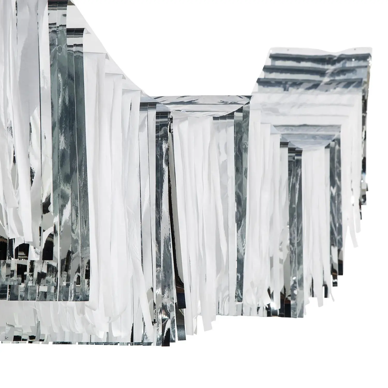 Fun Express 12 Ft. Silver Metallic Foil & Tissue Paper Ceiling Decoration