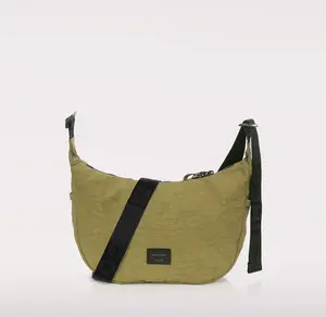 ZIMEGO EVERYWHERE CRESCENT ZB801 Minimalist Plain Crossbody Bag for Men & Women 100% Nylon Adjustable Strap with Wallet Pouch & Concealed Compartment