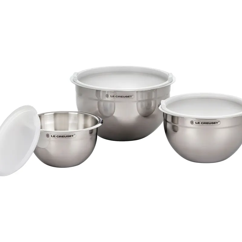 Le Creuset Set of (3) Nested Mixing Bowls with Lids