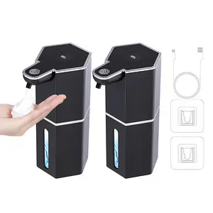 Foaming Soap Dispenser Automatic Touchless 12oz USB Rechargeable Soap Pump with 4 Adjustable Levels Waterproof Hand Soap Dispenser for Kitchen Bathroom Home Essentials Wall Mount