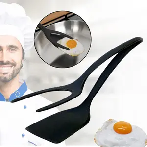 Egg Flipper Spatula Tongs Set of 1 PCS - 2 in 1 Grip and Flip Spatula Tong Multi-Purpose Use Non-Stick Kitchen Flipper Spatula For Bread Fish Pancake Toast Home Kitchen Cooking Tool