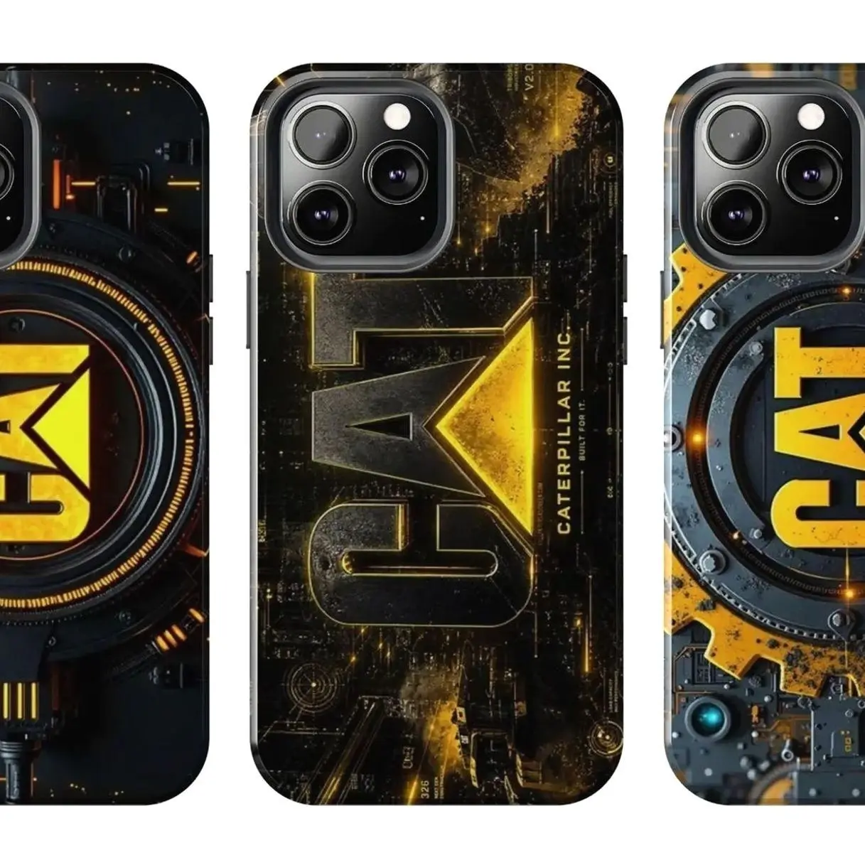 Caterpillar Phone Case - Heavy Machinery Diesel Power Case Compatible with iPhone 17, 16, 15, 14, 13, 12, 11, 8, SE, XR, X, XS Max, Pro, Plus