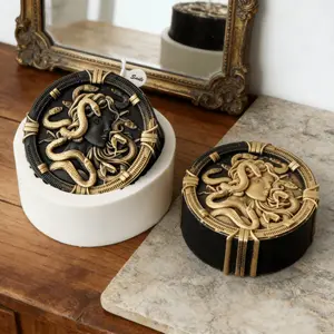 Medusa Head Silicone Candle Mold 3D Relief Greek Mythology Goddess Statue Resin Craft Snake Head Plaster Mould DIY Candle Soap Craft Home Decor