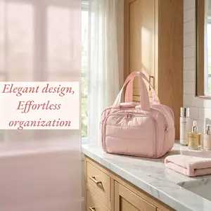 Portable large-capacity makeup bags, travel makeup bags,travel accessories, zippered makeup organizers, multi-purposeorganizers (for skincare products, lotions, creams, lip balms,eyeliners, makeup brushes), travel bags, makeup toolorganizers