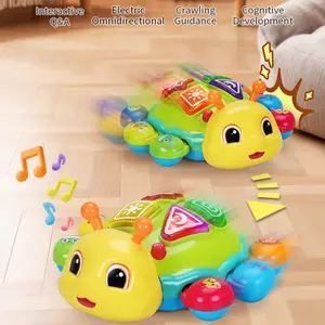 Dual Language Early Education Bug Toy, Singing Walking Guide, Fun Interactive Quiz, Baby Enlightenment Gift, Safe Durable, 12 Months+
