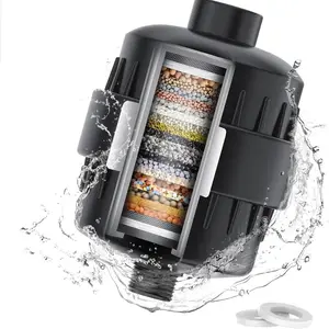 Matte Hard Water Shower Head Filter, High Pressure Softener Removes Chlorine Fluoride Impurities, Improves Skin Hair Health