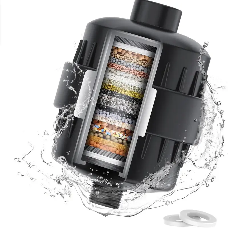 Matte Hard Water Shower Head Filter, High Pressure Softener Removes Chlorine Fluoride Impurities, Improves Skin Hair Health, Showerhead Filter, Shower Water Equipment, Filtered Shower Head For Hard Water