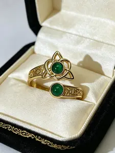 Celtic Knot Open Ring, Luxury Vintage Band, Adjustable Hypoallergenic Non-Discoloring, Perfect Birthday Gift for Women