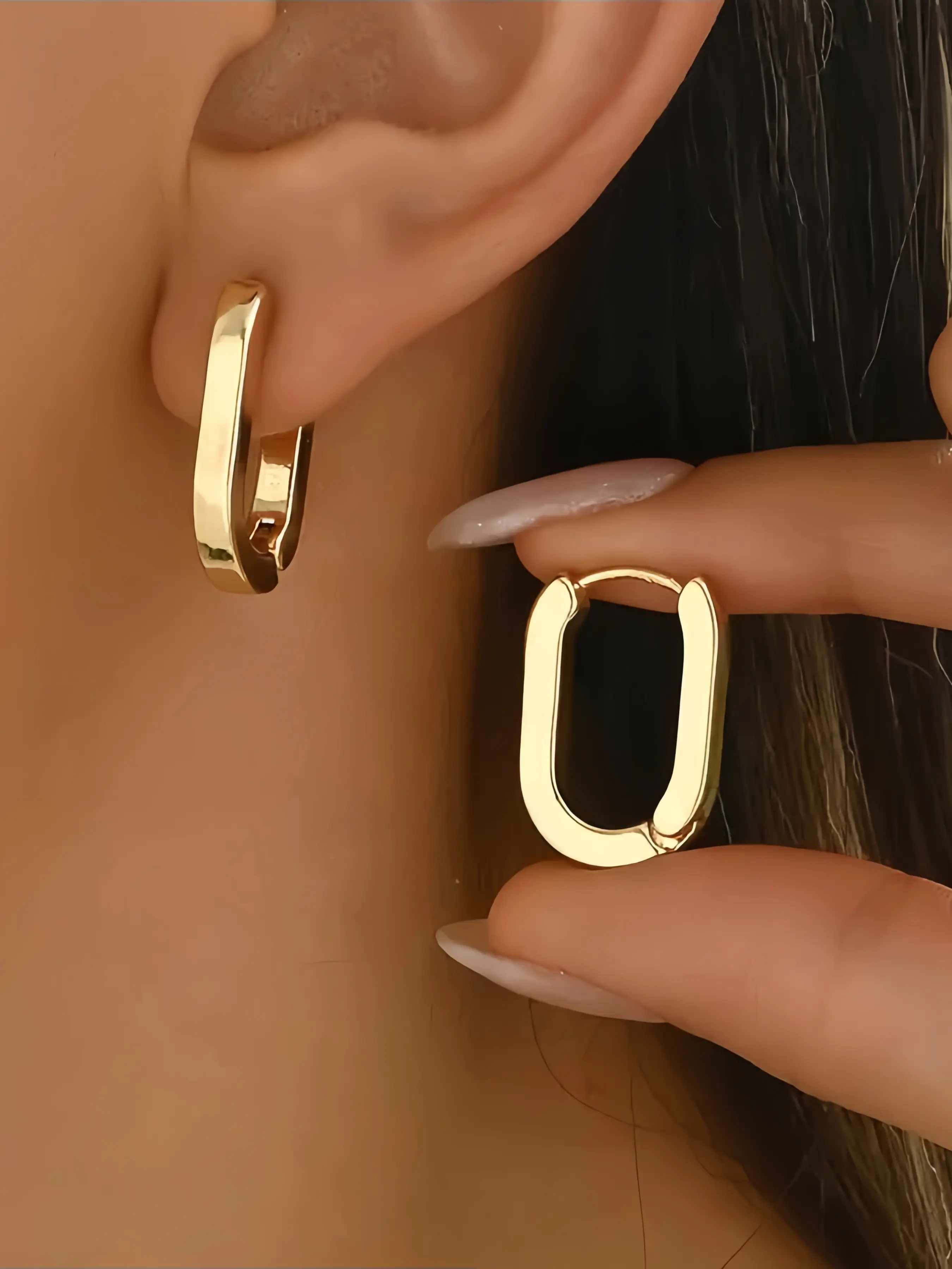 Hypoallergenic Stainless Steel Anti-Fading Gold-Tone Earrings, Hoop Earrings, Stainless Steel Hoops, Lightweight Earrings, Comfortable & Versatile Design, Elegant Jewelry Gift for Women, Fashion Earring, Fashionable Earrings