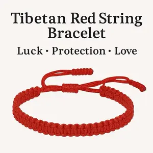Tibetan Red String Bracelet for Luck Protection and Love Handcrafted Adjustable 4-9 Inches for Good Fortune and Safety