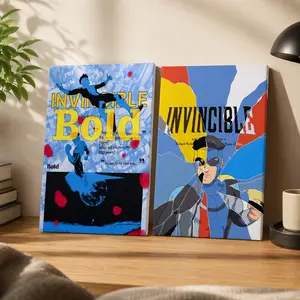 Invincible Inspired Canvas Wall Art | Anime Comic Poster for Gaming Room, Bedroom, Streetwear Apartment Decor, Superhero Pop Art, Gen Z Collector Wall Art, Hype Aesthetic Canvas Print
