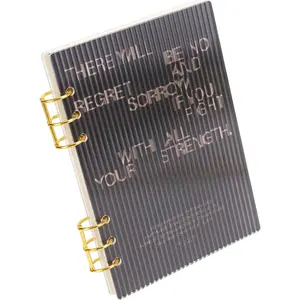 A5 Binder 6-Ring Clear Stripe  Notebook Cover,  Metal Round Ring with 45 Sheets Lined Inner Papers, A5 Planner Budget Binders (Stripe