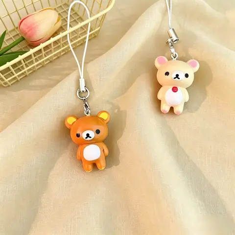 1 Pair Cute two-colored bear pendant, suitable for decorating mobile phones, Cute Phone Charm, Cell Phone Charms, Phone Decoration, Phone Accessories