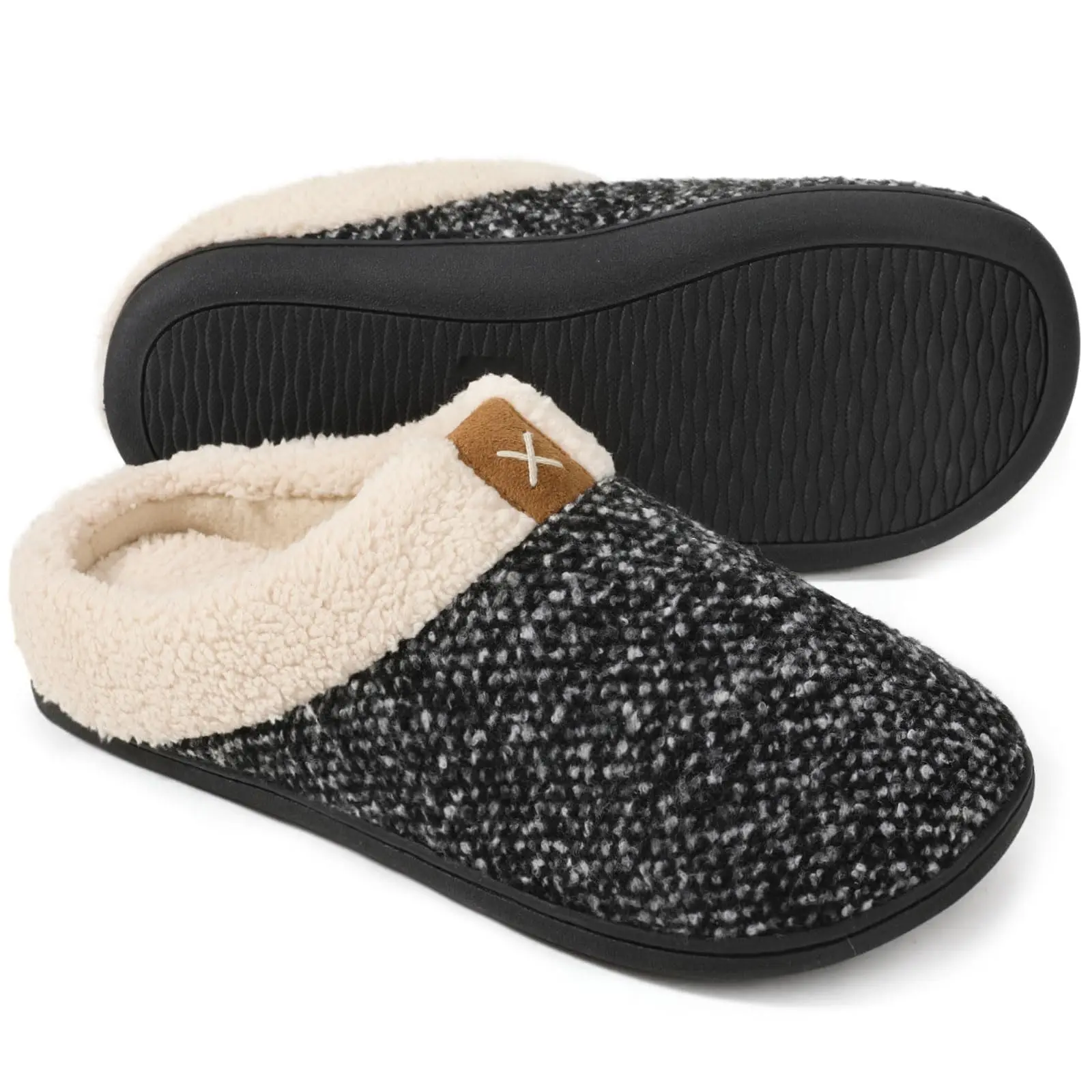 YELANG Womens Mens Slippers Memory Foam Comfort Fuzzy Plush Lining Slip On House Shoes
