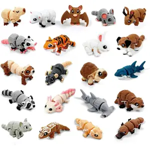 21 Pcs Mini 3D Printed Animal Statues - Movable Joints Realistic Collectible Figurines Set for Adults, Home Office Desk Decoration & Display