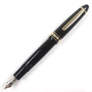 Pre-owned Montblanc Stainless Small Leather Goods Meisterstück 14K Fountain Pen