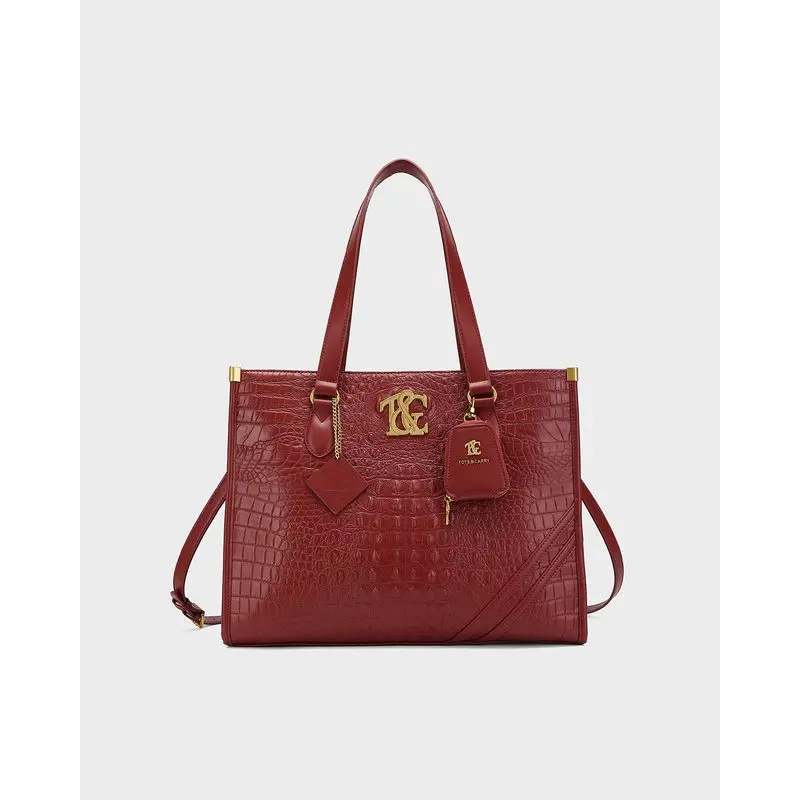 Cityscape Tote in Wine Red