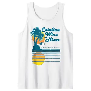 FUNNY VINTAGE CATALINA SUNSET WINE MIXER GIFT Tank Top, Summer Tank Top, Unisex Tank Top