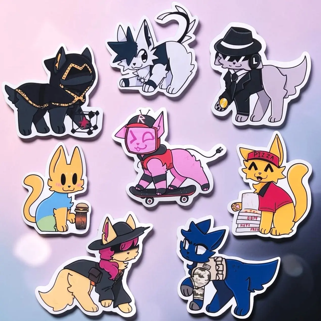 Roblox Forsaken Survivors KITTY STICKERS! Vinyl Matte Set of 8 Stickers!