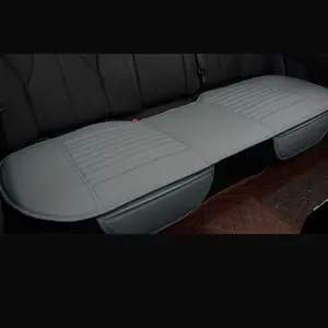 EDEALYN PU Leather Rear Bench Seat Protector 53x19.3" Non-Slip Rubber Bottom Easy Install for Midsize Cars Durable Soft Comfortable