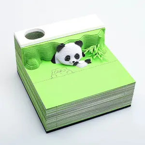 2026 Panda 3D Creative Sticky Note Calendar Ornament, High Aesthetic Hand Torn Calendar, Home Desktop Decoration, 1 Piece