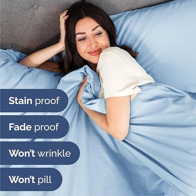 VIPfree FallFreshness Breathable & Cooling Sheets  Hotel Luxury Bed Sheet Set Extra Soft  Deep Pockets  Easy Fit Oeko Tex