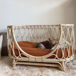 Handmade Rattan Woven Pet Bed Sofa
