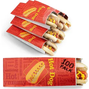 Stock Your Home Wrappers Foil Laminated Paper (100 Pack) Grease Resistant Sleeves Foil, Bulk Bags For Carnival Themed Party, Food Cart, Concession Stand