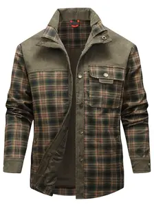 American Retro Style Multi-Pocket Plaid Shirt Jacket, Suitable for Outdoor Leisure And Fashion Matching. Classic Plaid Workwear Style Jacket