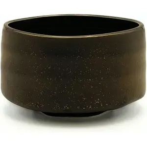 Handmade Japanese Ceramic Matcha Chawan Bowl, Smoky Bronze, 21.1 oz 620ml, Product of Gifu Japan