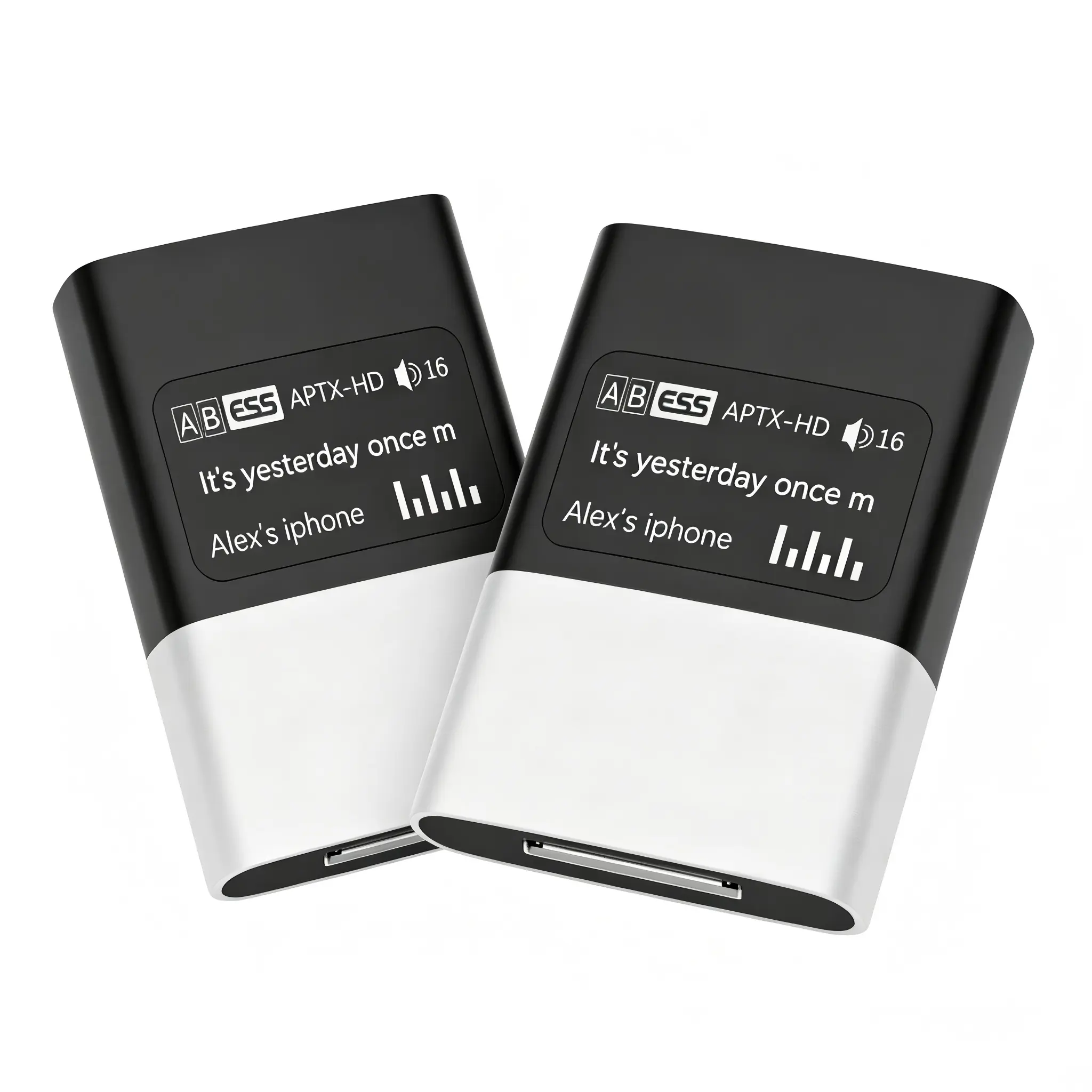 2-Pack Wireless 30 Pin Bluetooth Adapter for Bose Sounddock, Hi-Res DAC with OLED Screen, Turn Your Old iPod Dock into Bluetooth Speaker, Bluetooth 5.0 Receiver with 100FT Range SummerVibes