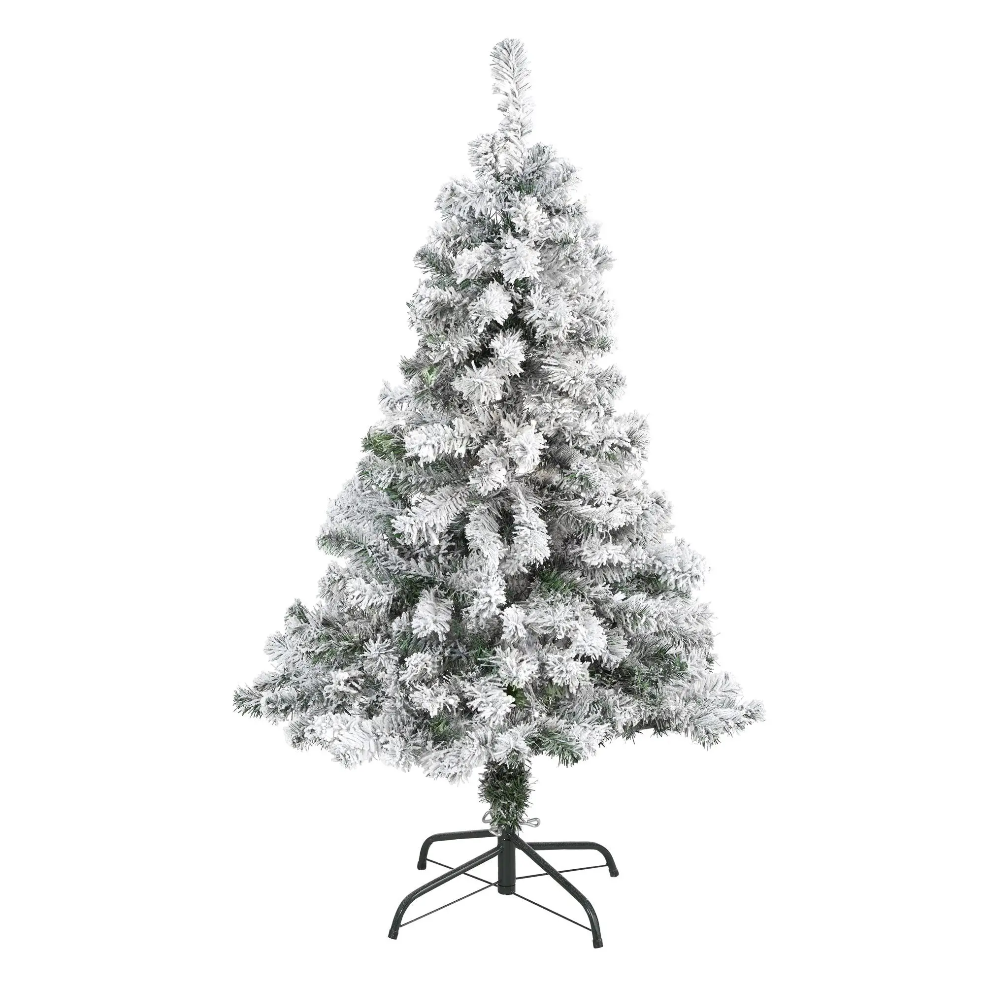 4' Bendable Flocked Rock Springs Spruce Artificial Christmas Tree, Ornament-Ready Home Festive Decoration
