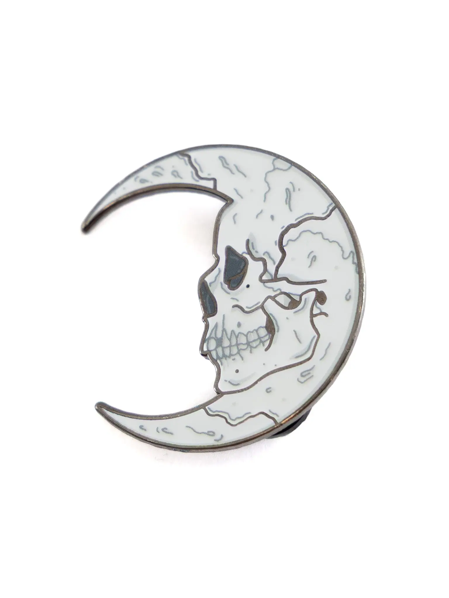 Skull Crescent Moon Pin LASERBRAIN