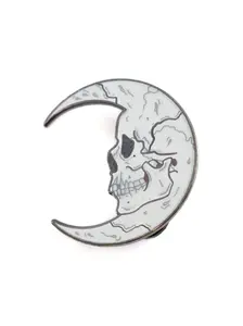 Skull Crescent Moon Pin LASERBRAIN