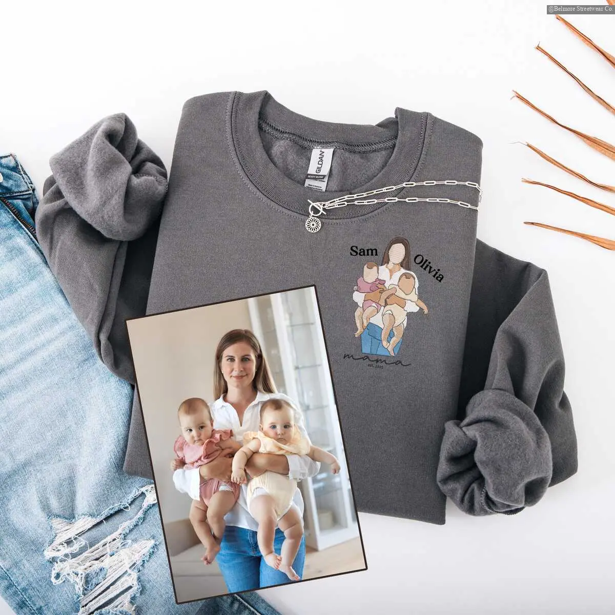 Custom Name & Picture Sweater, Mom shirt with Photo, Personalized Hoodie, Mother's Day Gift , Special Gift Shirt