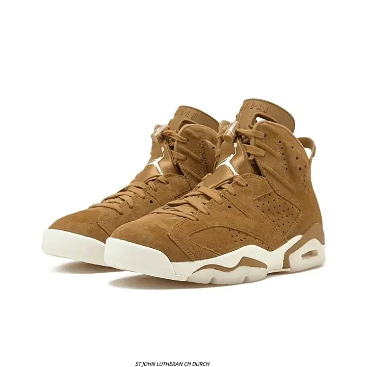 Wheat Brown Suede High Top Sneakers White Midsole Air Cushion Retro Winter Basketball Trainers Unisex