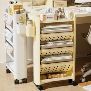 Multi-Layer Storage Cart for Dorms, Rolling Shelves for Snacks and Books, Stylish and Functional Floor Table for Bedrooms