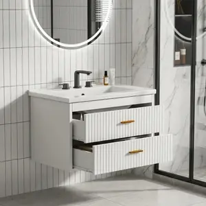 30 Inch Floating Bathroom Vanity with Sink Combo, Wall Mounted Bathroom Storage Cabinet with 2 Drawers for Bathroom