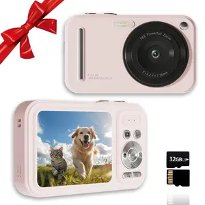 1080P HD Camera, 16X Digital Zoom Camera, Anti-shake Function Digital Camera, Portable Small Digital Camera with 32G SD Card & Lanyard & Storage Bag