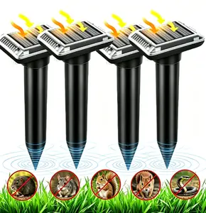 Solar Ultrasonic Animal Repeller for Yard & Garden - Waterproof Pest Control Stakes, Eco-Friendly Deterrent for Moles, Gophers, Snakes & Rodents - Energy Saving Outdoor Protection
