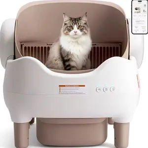 Self-Cleaning Smart Cat Litter Box with APP Control – 10L Large Waste Bin, Quiet Auto-Cleaning, Multi-Safety Sensors, Open-Top Design