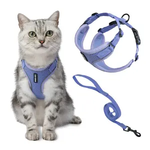 Voyager Escape Proof Cat Harness and Leash Set - Step-In Lock Design with Matching Trim for Indoor Outdoor Cats | Adjustable Secure Buckle Anti-Escape | Walking Kit by Best Pet Supplies