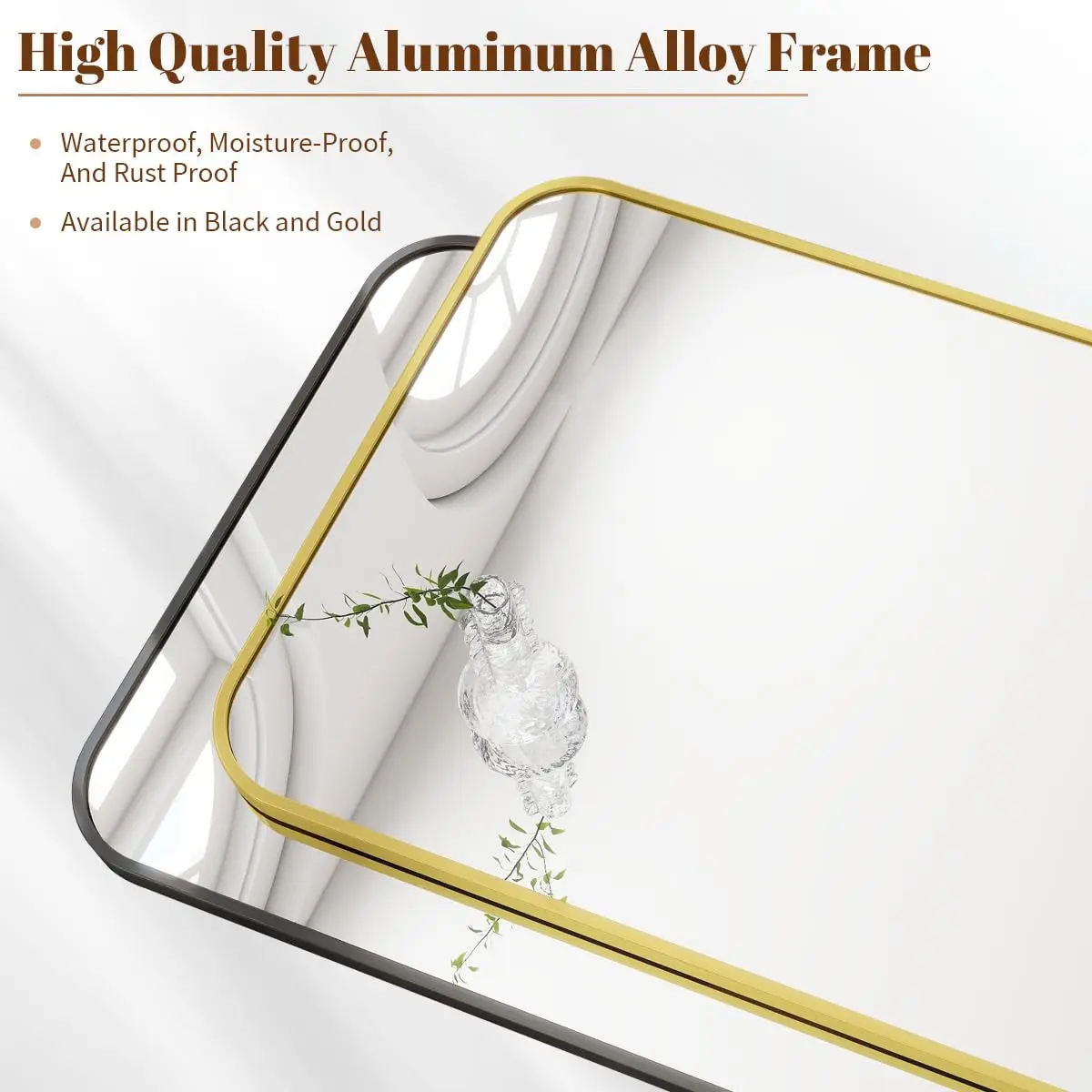 HOMLUX Rounded Rectangle Wall Mirror 24