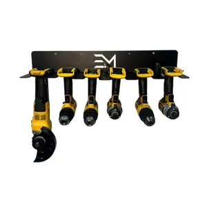 6-Slot Drill Organizer compatiable with DeWalt 20v : Steel Power Tool Rack